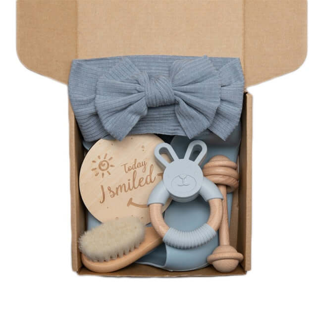Baby Silicone Bibs Headband Brush Gift Set