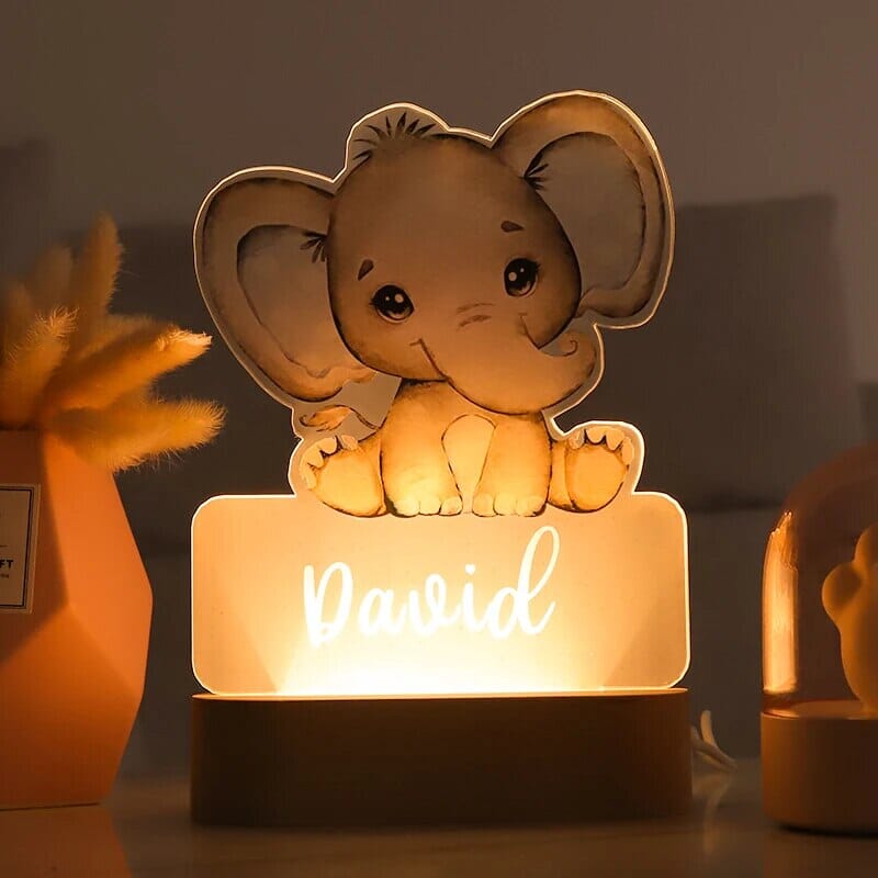Personalised Baby Animal LED USB Night Light