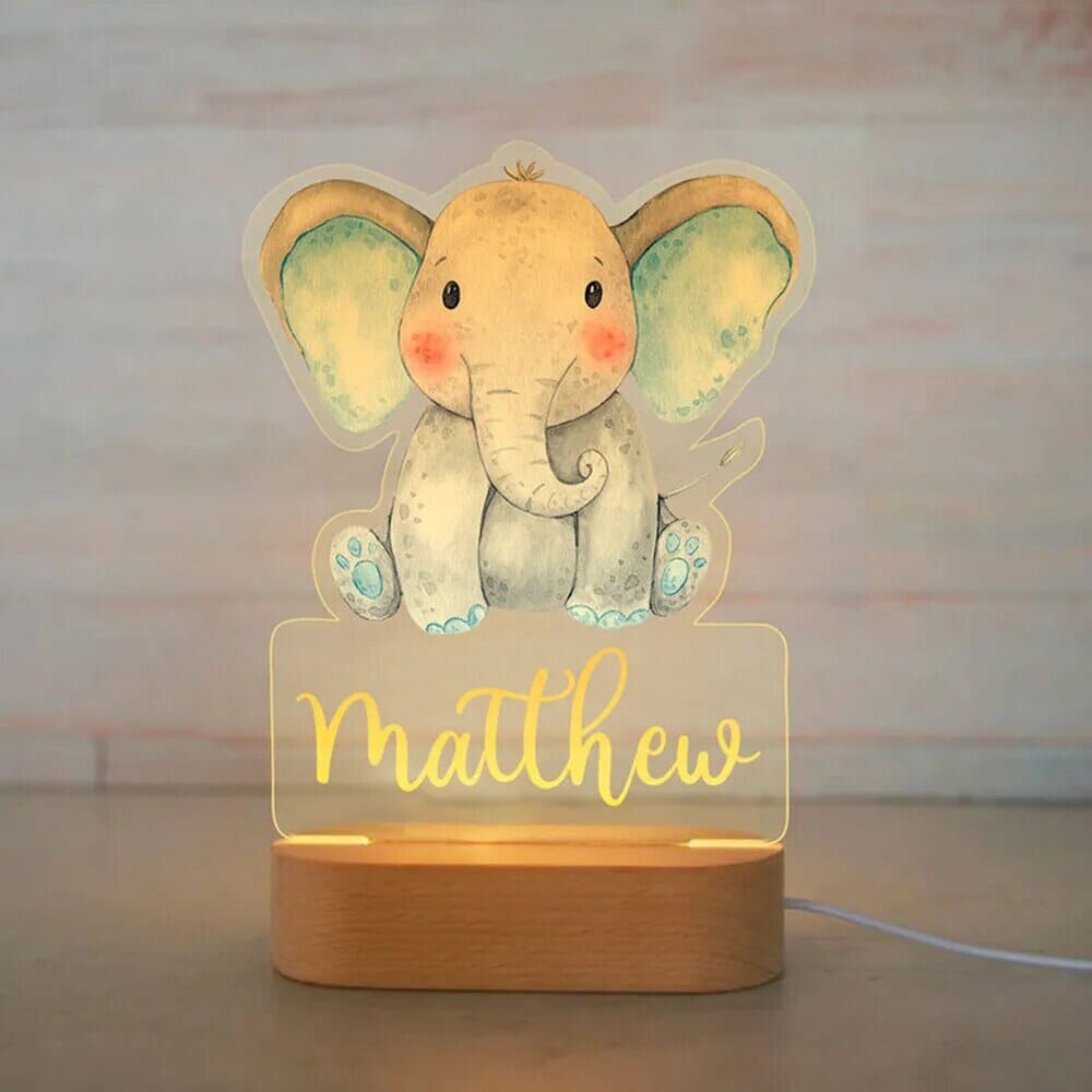 Personalised Baby Animal LED USB Night Light