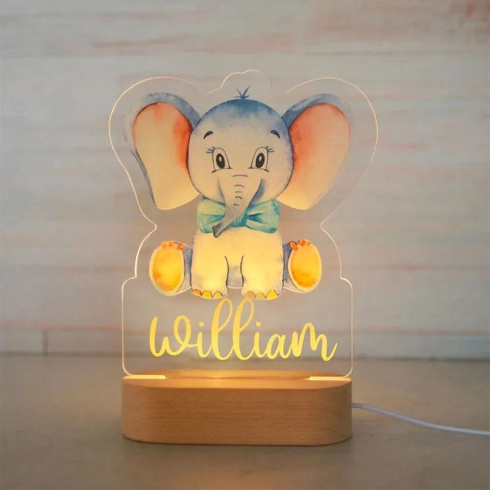 Personalised Baby Animal LED USB Night Light